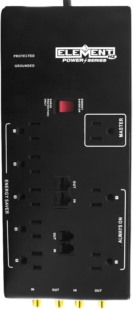 Smart Power Surge Protector, 3600 Joules Black