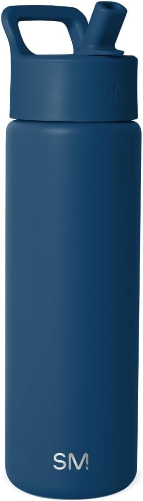 Simple Modern Insulated Water Bottle with Straw | 22oz | Blue | Summit Stainless Steel Water Bottles, Metal Cup | Leak Proof for School, Gym, Travel, Sports | Slumberland