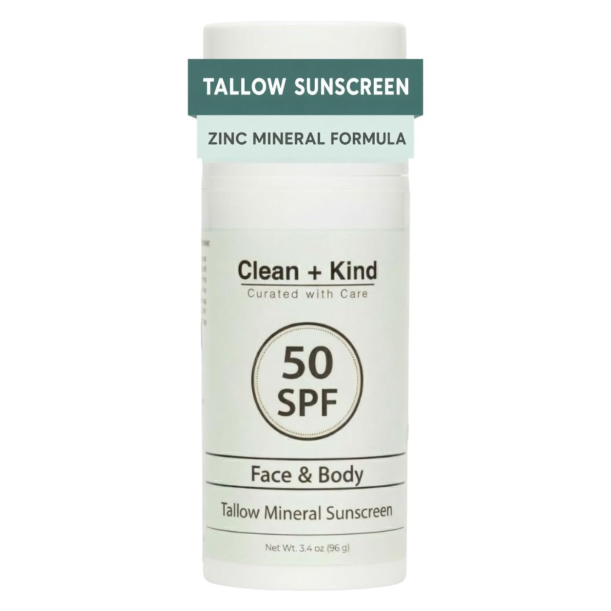 Organic Beef Tallow Sunscreen SPF 50 Zinc Oxide Vanilla Travel | Non-Toxic Reef-Safe Mineral Sport Sunscreen, Non-Nano Zinc, Face & Body, Water-Resistant 80 Min, TSA 3.4 oz, Made in USA
