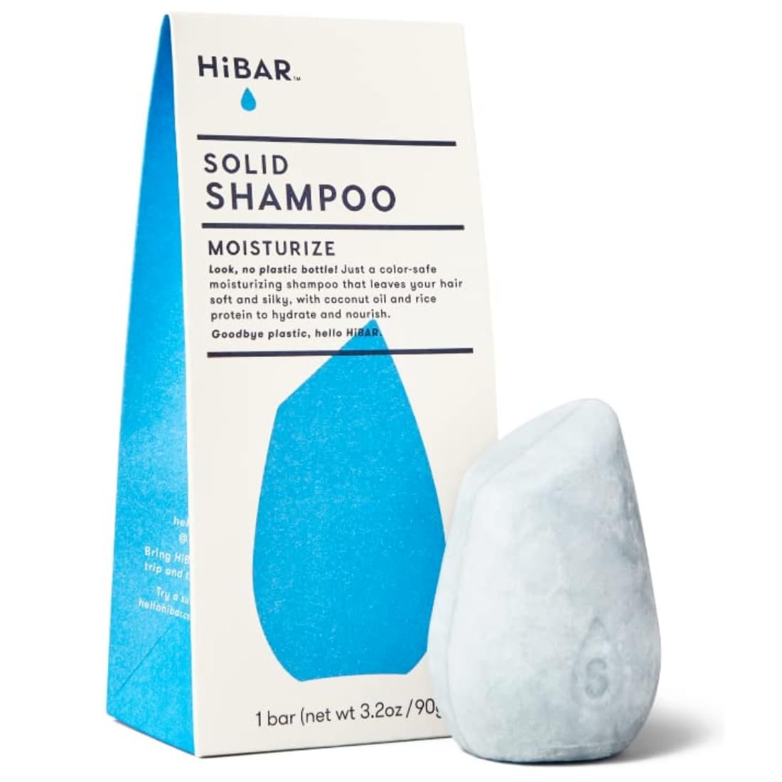 HIBAR – Moisturize Shampoo Bar – For Dry, Frizzy Hair – Plastic-Free- 1 Bar | Deeply Nourishing & Hydrating – Coconut Oil & Vitamin B5 – Plastic-Free – Soap, Paraben & Sulfate-Free – Color Safe & Vegan
