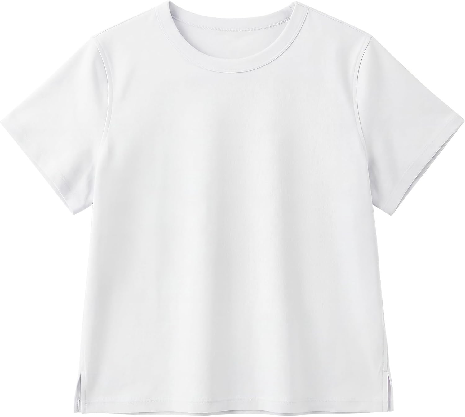 Stelle Women Cotton T Shirts Short Sleeve Basic Tees Casual Boxy Crop Tops | 100% cotton, Liquid ammonia, Silky feel, Slit sides, Double-stitched seams, Relaxed fit, Breathable, Comfort colors