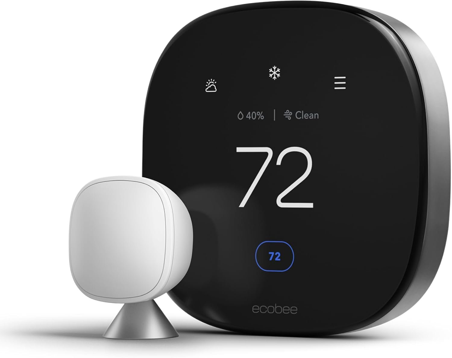 ecobee Smart Thermostat Premium – WiFi, Siri & Alexa Built-In, Smart Sensor | Air Quality Monitor. Works with Alexa, Siri and Google Home. Live view from your ecobee Doorbell. Energy Saving thermostsat