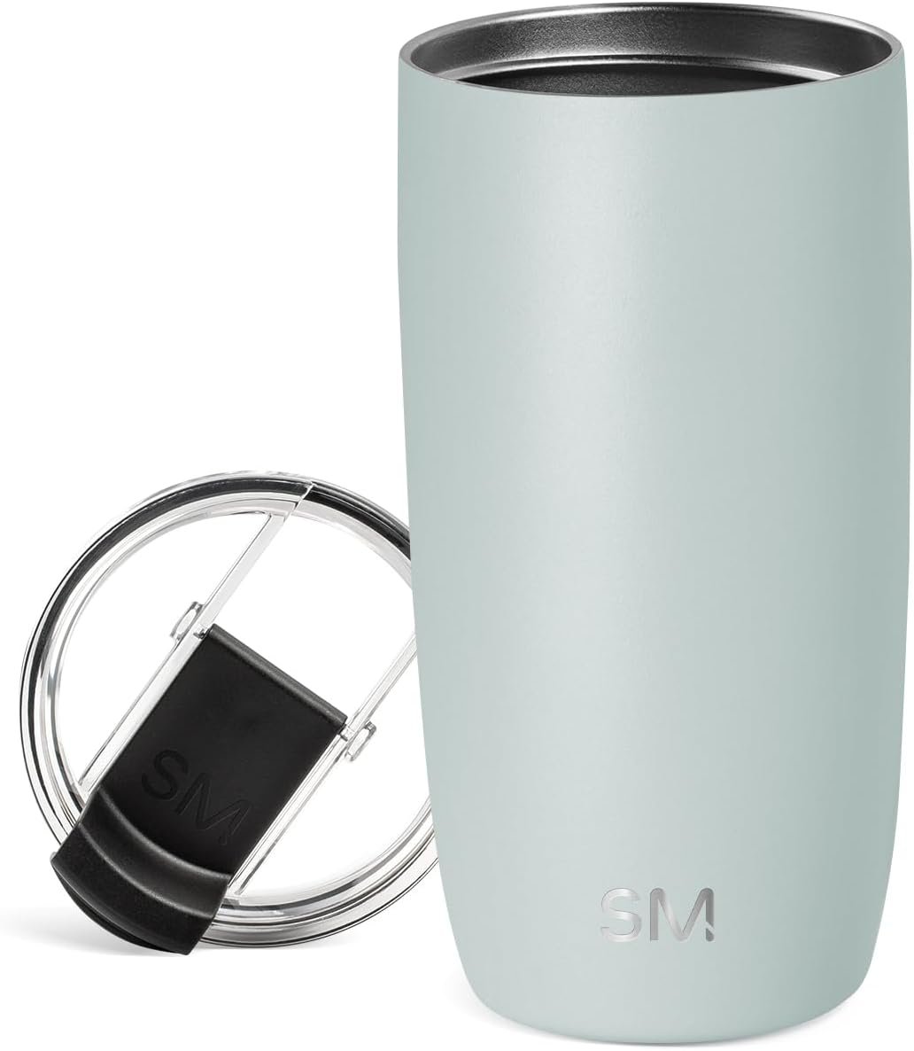 Simple Modern Travel Coffee Mug with Lid | 16oz | Green | Voyager Coffee Cup, Coffee Tumbler for Hot & Iced Drinks | Insulated Stainless Steel Travel Mug | Sea Glass Sage