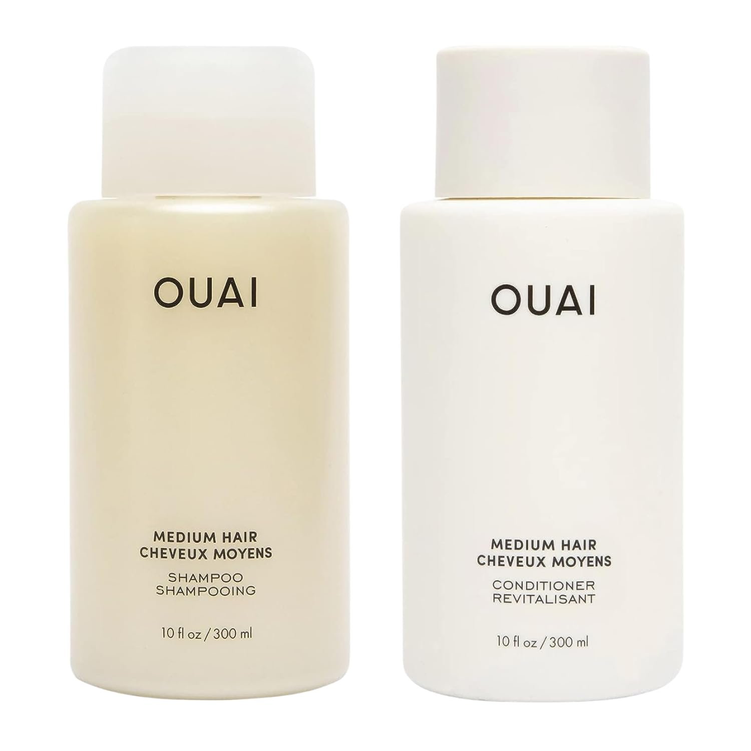 OUAI Medium Hair Shampoo and Conditioner Set – Sulfate-Free Shampoo and Conditioner for Women & Men – Made with Keratin, Shea Butter & Avocado Oil – Free of Parabens & Phthalates (10 Fl Oz)