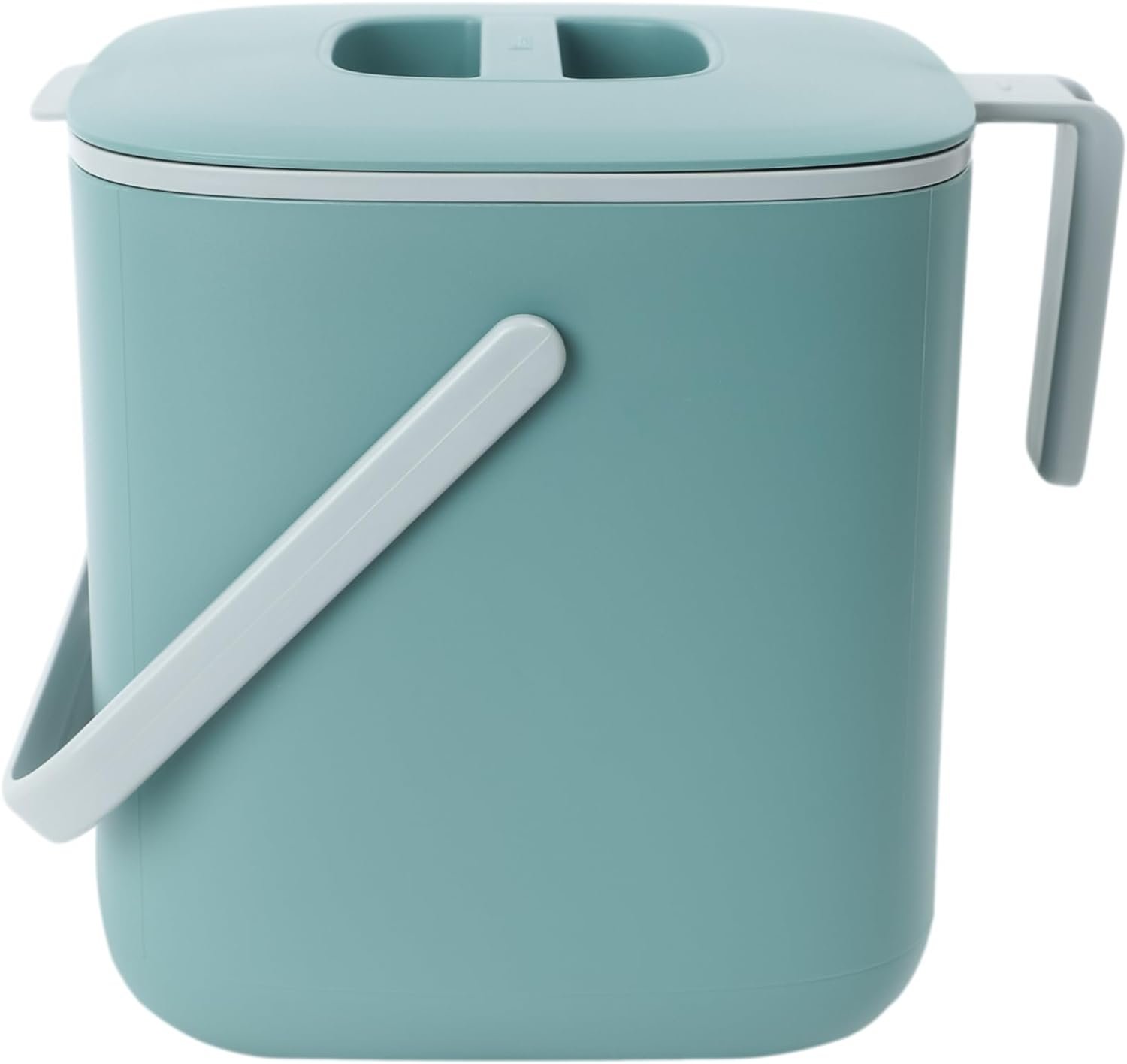 Blue Ginkgo Kitchen Compost Bin, 2.6L Countertop Compost Bin, Green | Odor-Tight. Filter-Free. Dishwasher Safe.