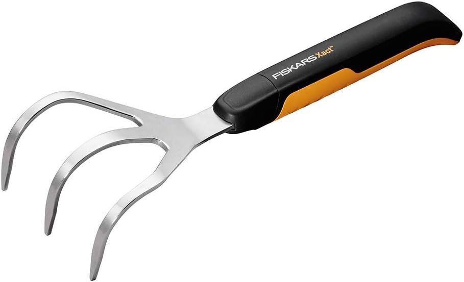 Fiskars Xact Hand Cultivator, Stainless Steel Weeder, Durable Garden Tool