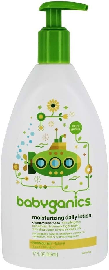 Babyganics Extra Gentle Moisturizing Daily Lotion, Chamomile Verbena, 17 Fluid Ounce (502 ml)