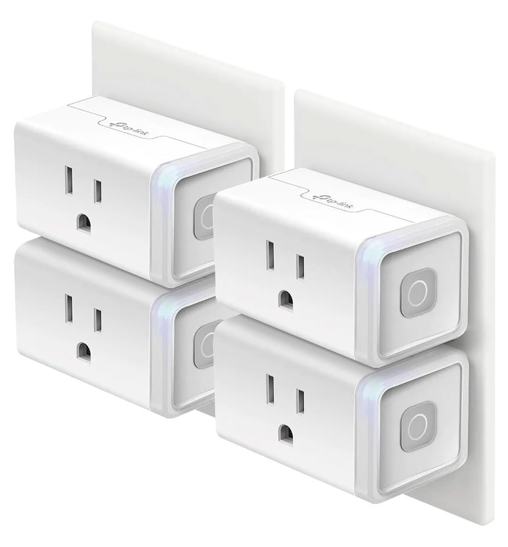 Kasa Smart Plug HS103P4, Wi-Fi Outlet Works with Alexa, 4-Pack | Works with Echo, Google Home, No Hub Required, 15 Amp, UL Certified, Remote Control