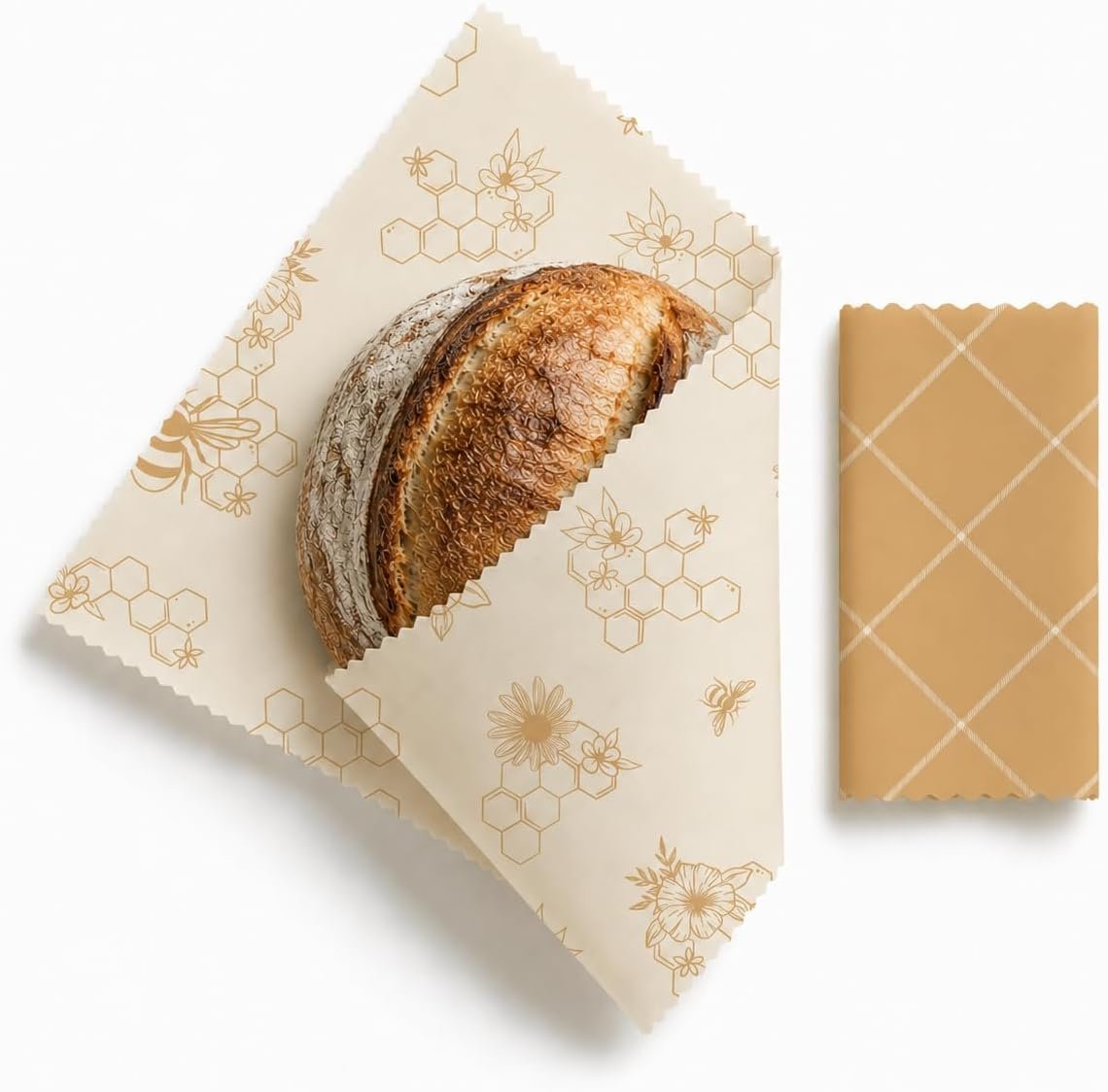 Nectar & Nest Beeswax Wraps for Food – XL Beeswax Bread Wrap, Reusable | Organic Cotton, Jojoba & Tree Resin; Plastic-Free Food Wraps for Sourdough, Cheese & Produce; Large 23×17