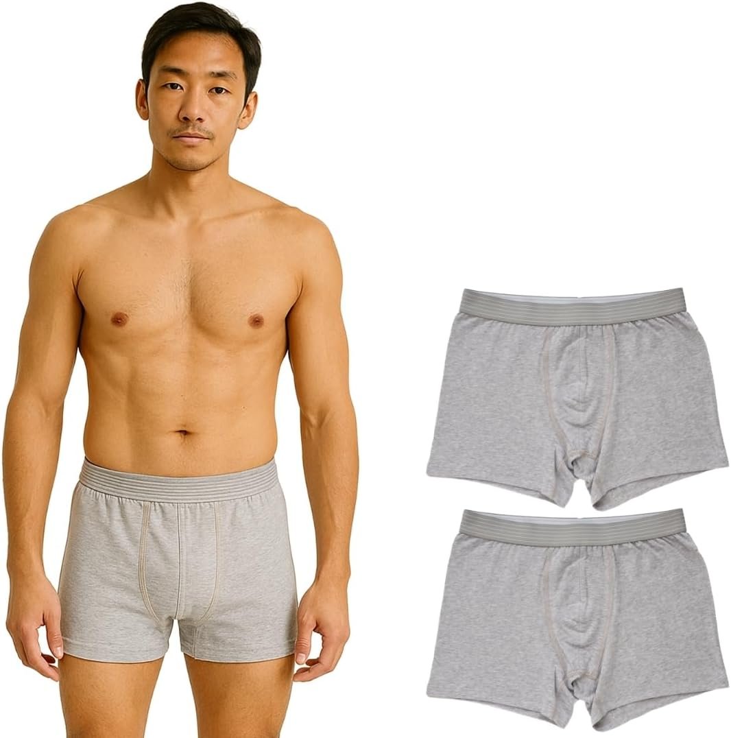 ORGANICKID Men’s Organic Cotton Soft Breathable Boxer Briefs, Pack of 2