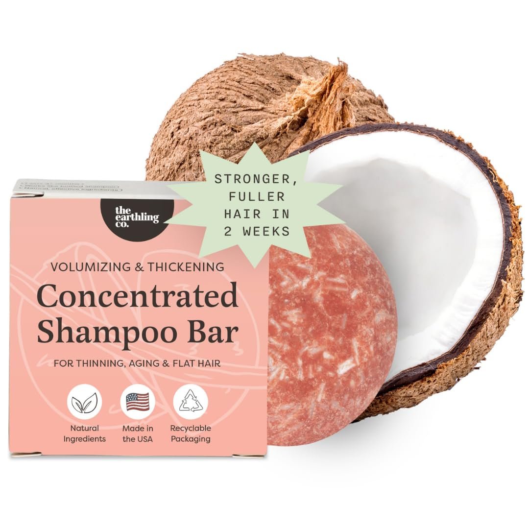 The Earthling Co. Shampoo Bar – Promote Hair Growth, Strengthen & Volumize All Hair Types – Paraben & Sulfate Free formula with Natural, Vegan Ingredients (Vanilla Coconut, 3 oz)