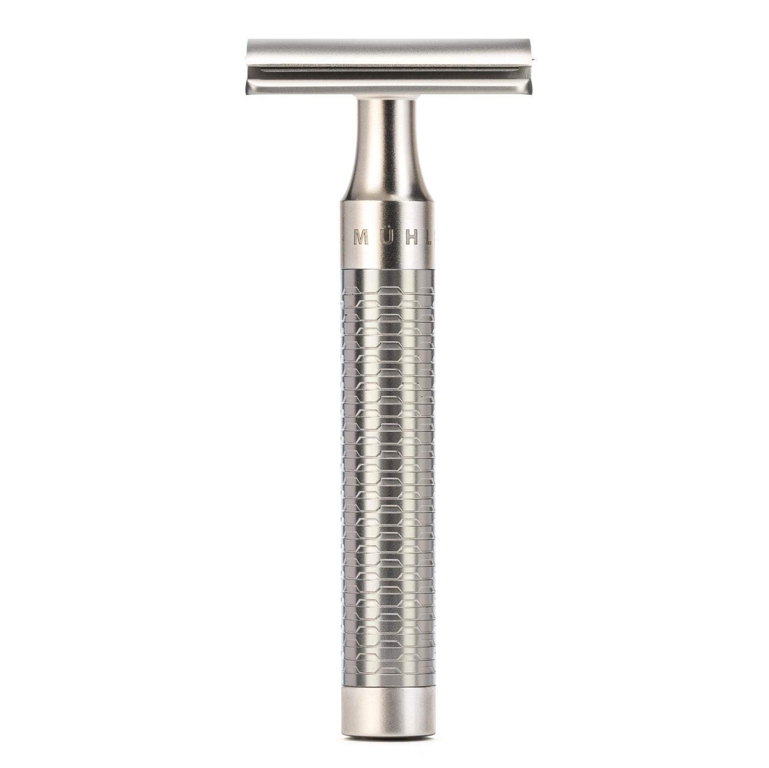 MÜHLE ROCCA Stainless Steel Closed Comb Double Edge Safety Razor for Men | Carefully designed blade angle supports a close, smooth shave, while the head construction helps reduce lather buildup.