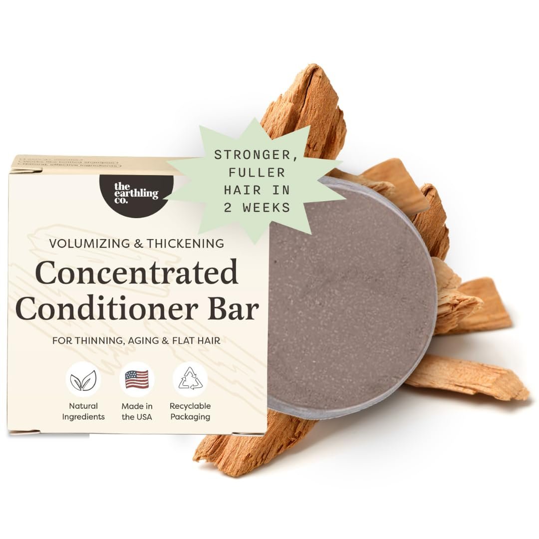 The Earthling Co. Conditioner Bar – Promote Hair Growth, Strengthen & Moisturize All Hair Types – Paraben & Sulfate Free formula with Natural Ingredients for Dry Hair (Sweet Sandalwood, 1.8 oz)