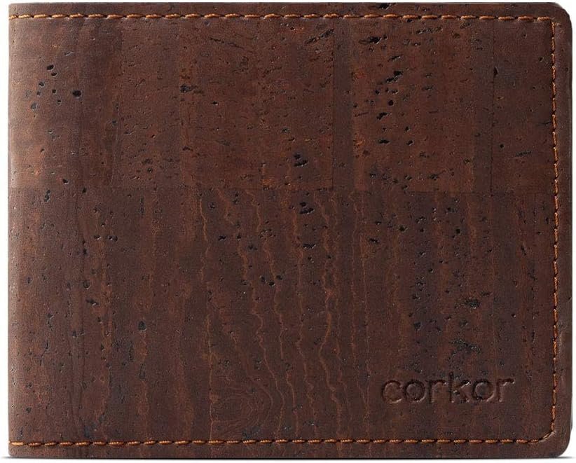Cork Bifold Wallet for Men – RFID Safe – Vegan Leather – Natural Cork – Environment Friendly – Brown