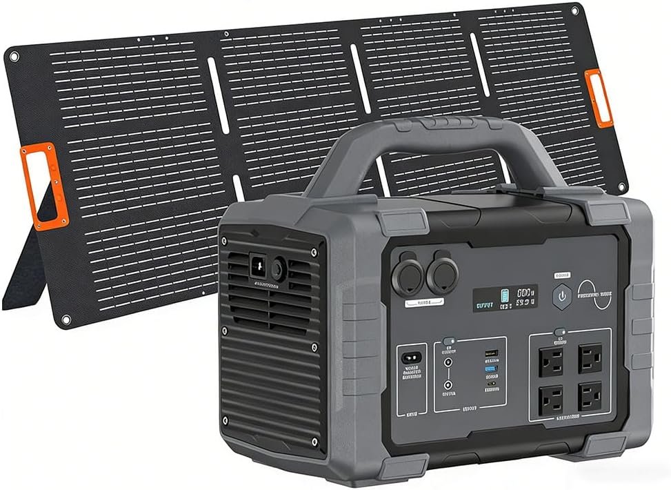 Solar Generator 1800W (3600W Surge) with 200W Solar Panel, 1024Wh LiFePO4 Portable Power Station Kit, 1.5H AC Fast Charge, Clean Energy for Home Backup, RV Camping, Emergency Outages