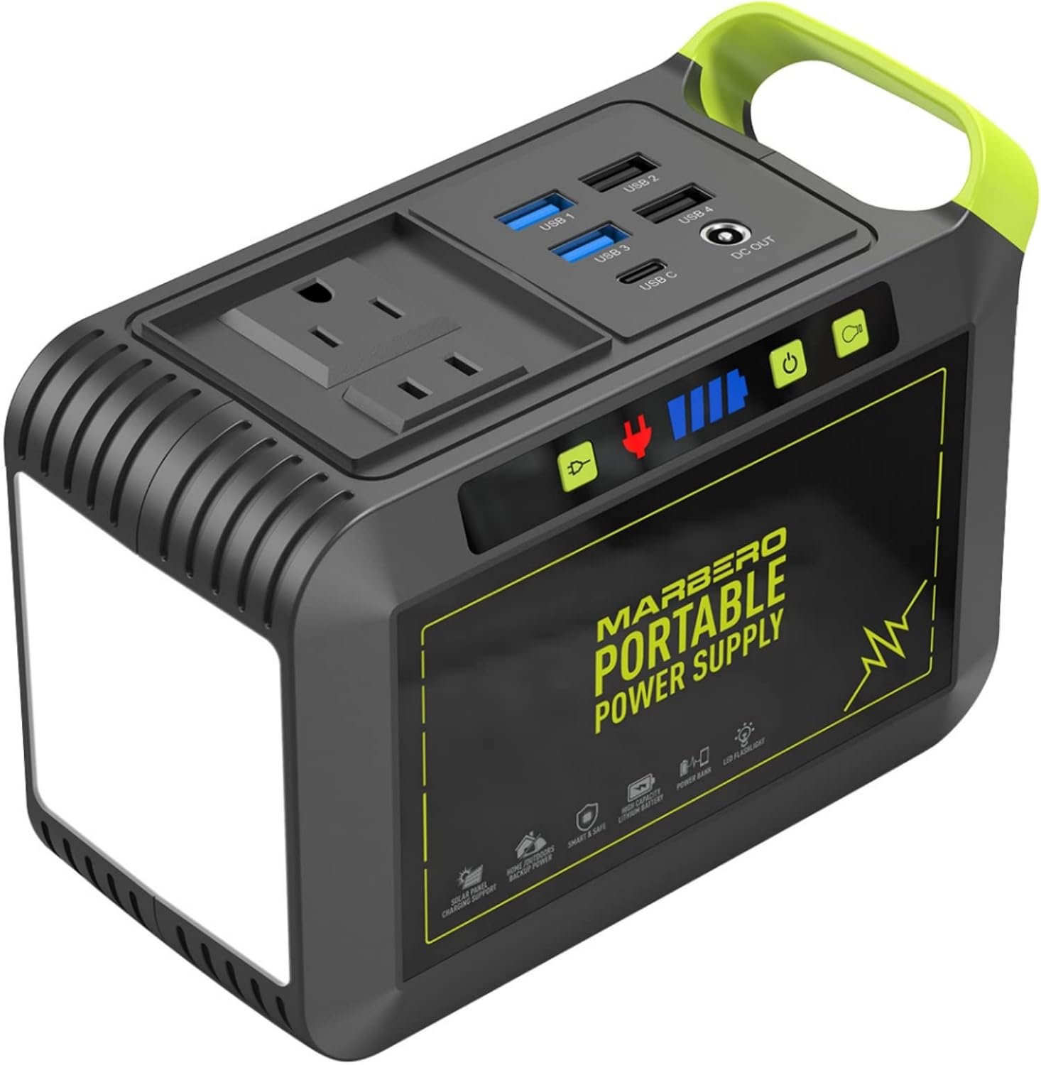 MARBERO Portable Power Station 88Wh, 120W Surge, Solar Generator 24,000mAh | Power Bank with AC Outlet 110V Portable Generator, 8 Output Ports for Camping Home Backup Outdoor Emergency Hunting Fishing