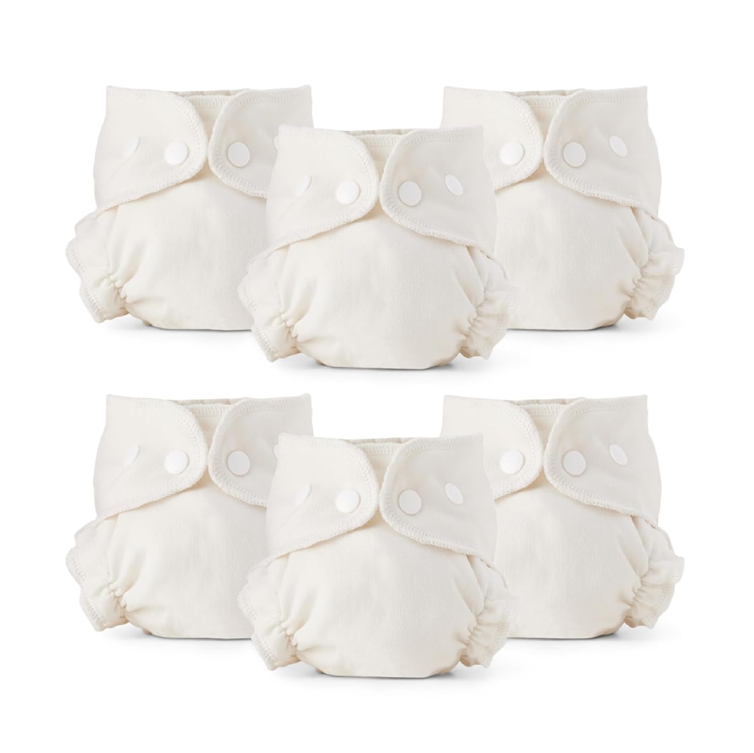 Esembly Cloth Diaper Inner – Organic Cotton Fitted Diaper- Soft, Ultra-Absorbant, Trim-Fitting Layer to Pair with Waterproof Outer for Blowout-Proof Diapering – 6-Pack, Size 1 (7-17lbs)
