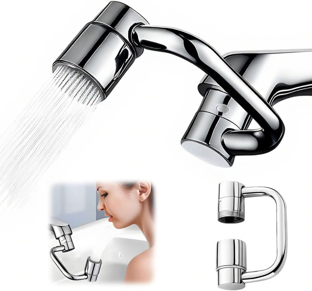 1440° Rotatable Faucet Aerator Extension, 2026 New 2 Modes Universal Sink Faucet for Splash Reduction, 1080° Rotating Multifunctional Faucet Extender for Bathroom Sink Kitchen (1pcs)
