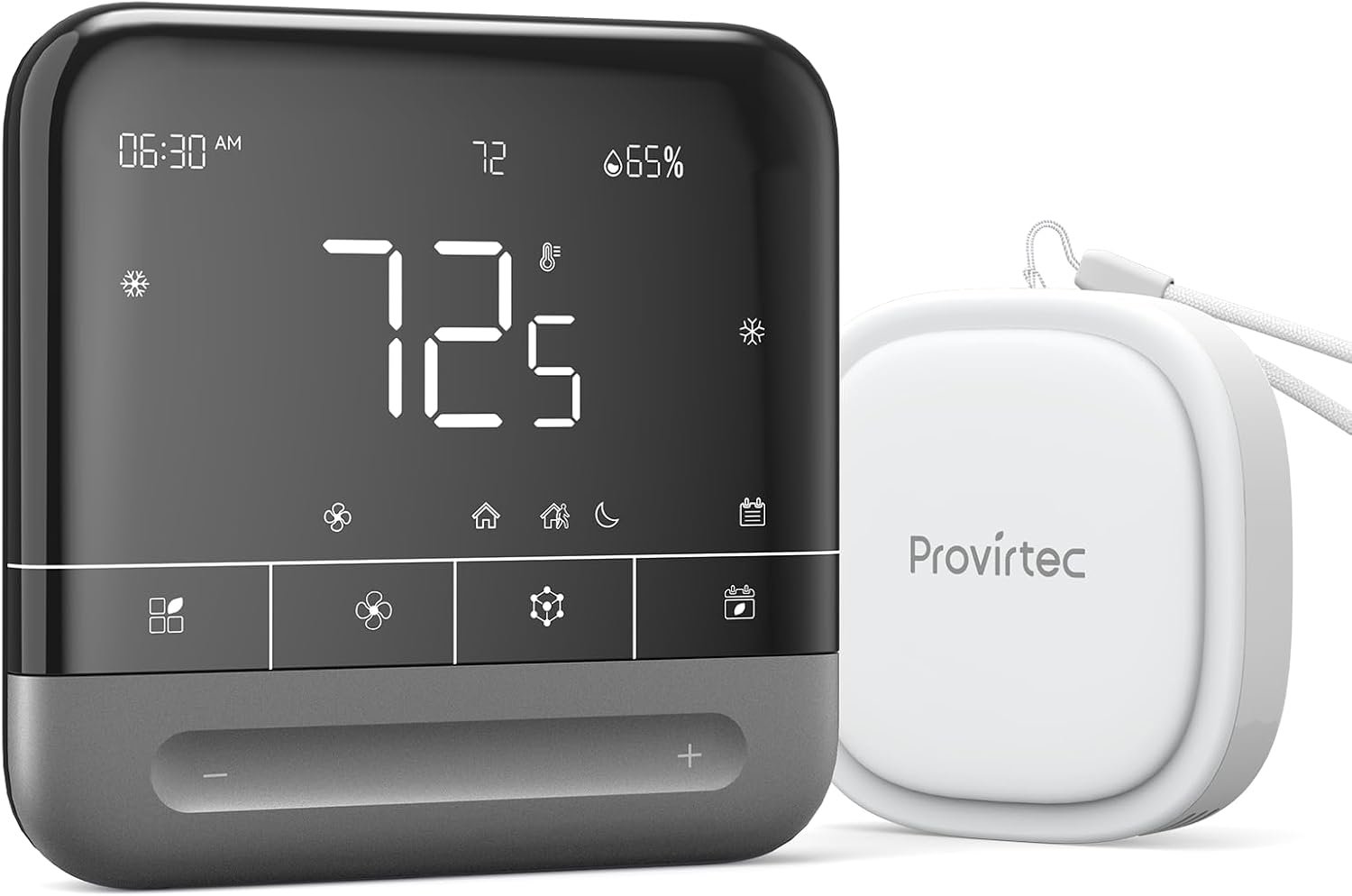 Provirtec Smart Thermostat for House with Room Sensor 7 Days Programmable | Energy Saving WiFi Thermostats, APP Touchscreen Control, C Wire Required, 3.95 Inch Large Screen, Auto-Away Mode, Sleep Mode