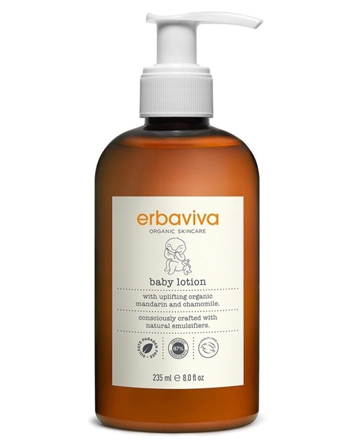 erbaviva Organic Baby Lotion, 8 Fl Oz