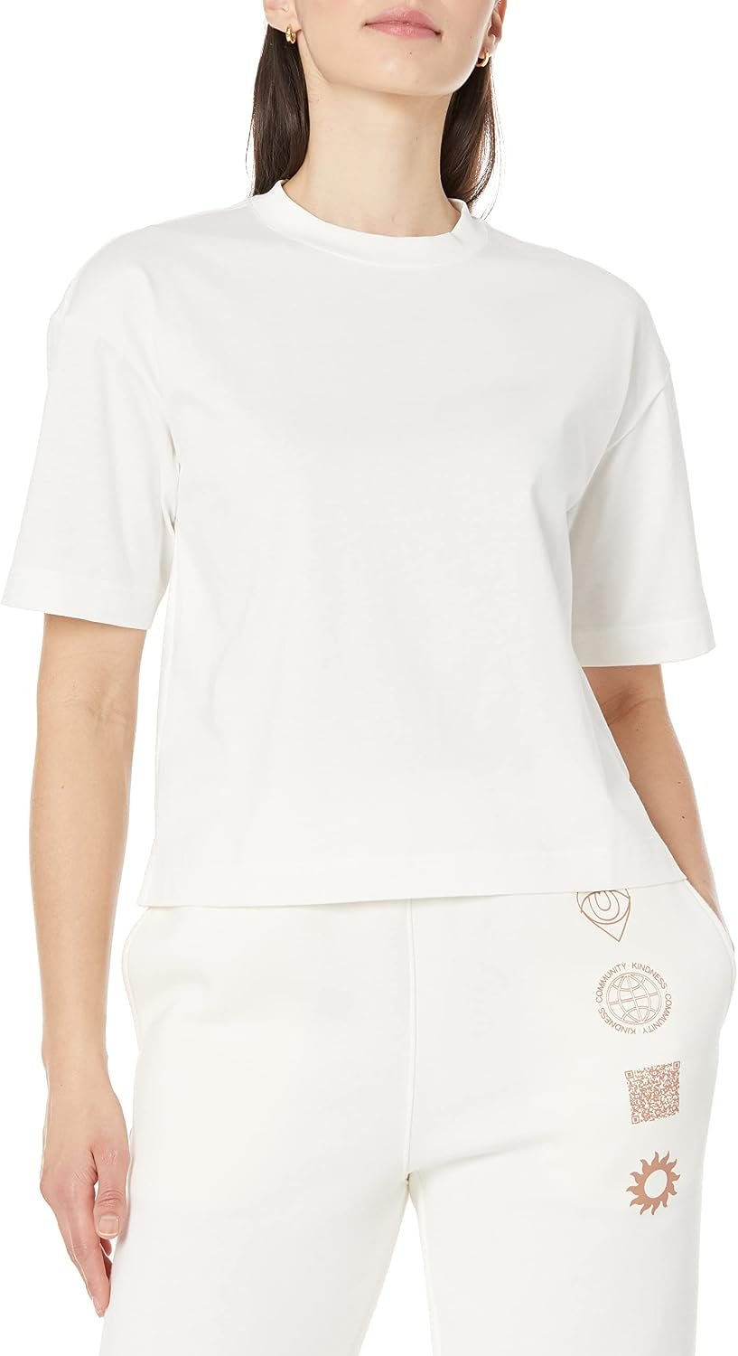 Amazon Essentials Women’s Organic Cotton Drop Shoulder Relaxed Boxy Short-Sleeve T-Shirt (Available in Plus Size)