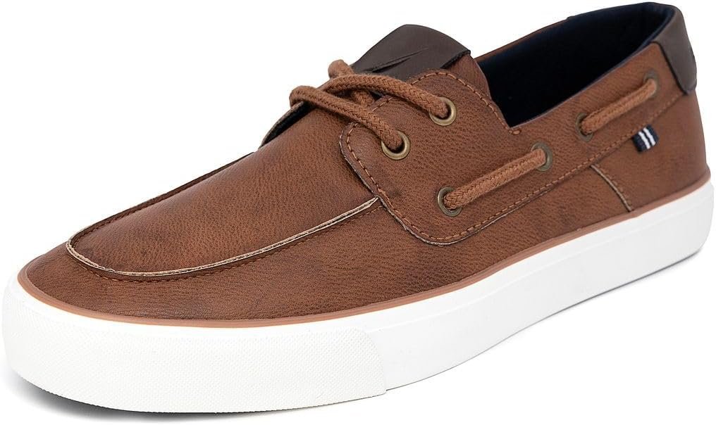 Nautica Men’s Casual Boat Shoes, Moc-Toe Loafers with Cushioned Insole, Deck Fashion Sneaker