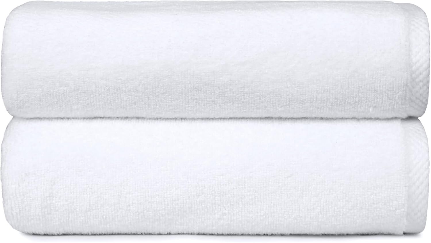 Amazon Basics 2-Piece Quick-Dry Oversize Bath Towel, 100% Cotton, 54″ x 30″, White