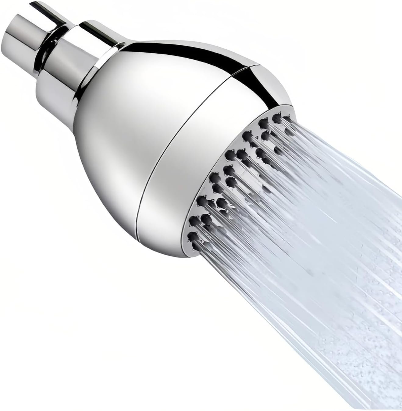 High Pressure Shower Head 3″ Chrome – 360° Rotating Self-Cleaning Jets, Water Saving Flow Optimizer, Easy Install & Rustproof ABS, Spa Rainfall Spray for Adults/Elderly