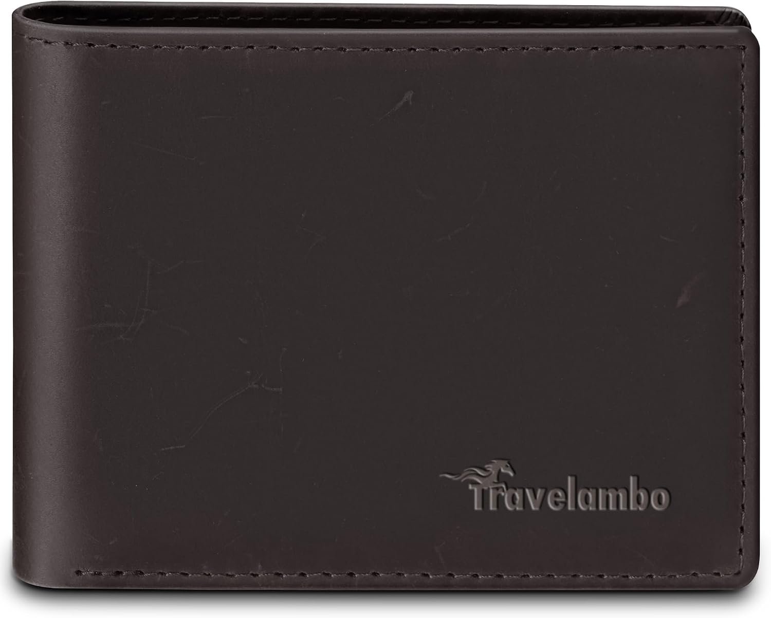 Travelambo Leather Wallet for Men, Slim Minimalist RFID Credit Card Holder | Mens Thin Bifold Pocket Wallet, Gift for Father, Coffee