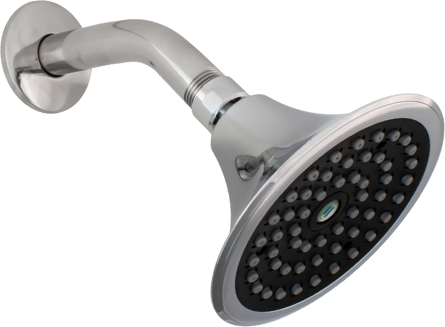 Niagara Conservation 1.5 GPM Sava Fixed-Mount Wide Spray Showerhead with 360 Degree Ball Joint Swivel, Adjustable Angle, Chrome Finish