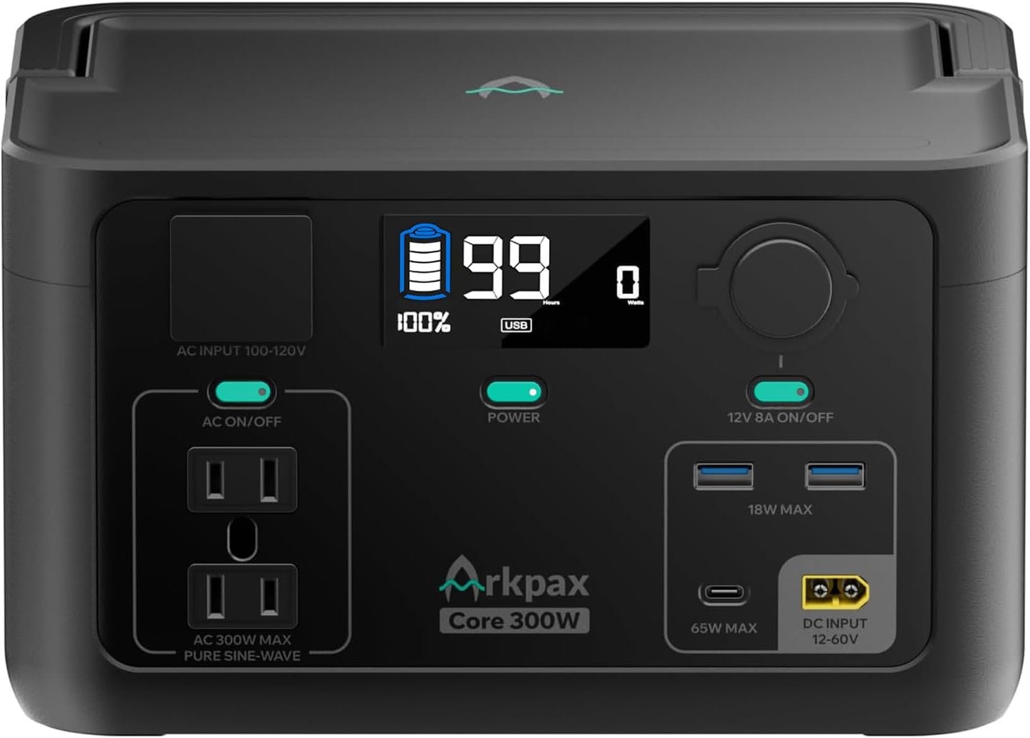 Portable Power Station 300W, 600W Peak Solar Generator 192Wh | 1Hr Fast Charge, LiFePO4 Battery, 10ms UPS, 120V AC Outlet Solar Power Bank for Camping Emergency Travel Home Blackout
