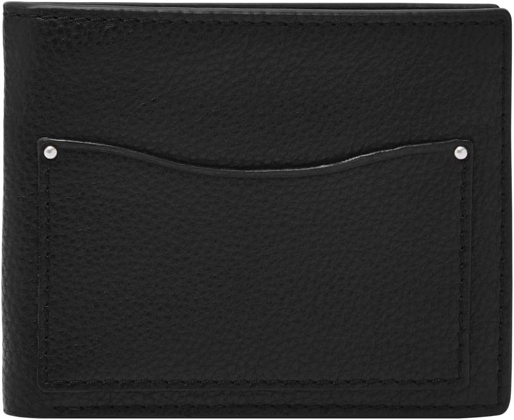 Fossil Men’s Anderson Leather Slim Minimalist Bifold Front Pocket Wallet, Black, (Model: ML4577001)
