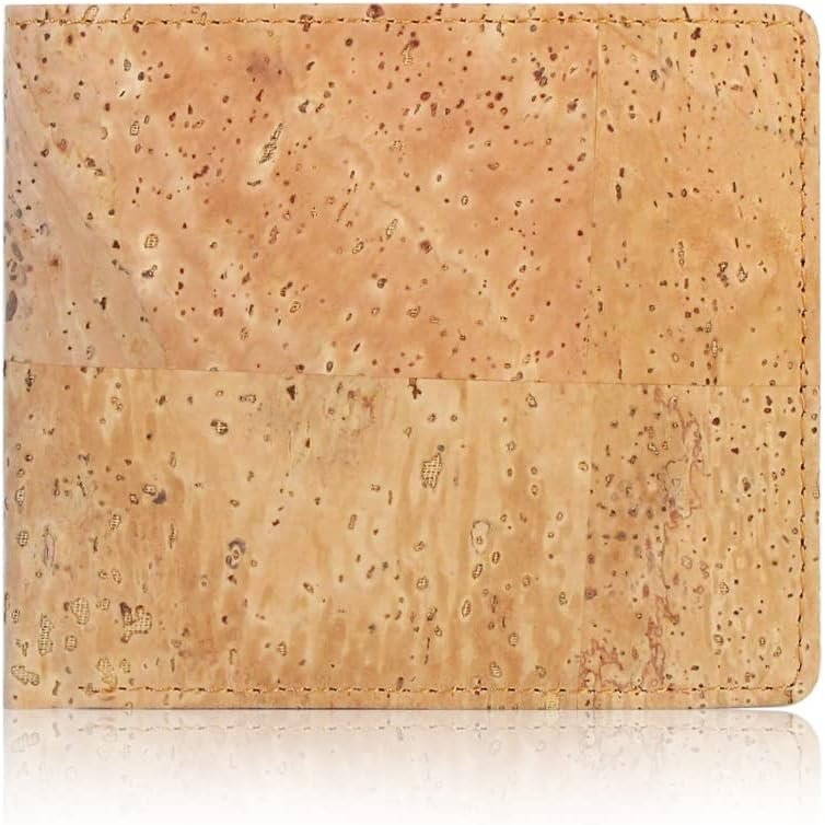 RFID Blocking Cork Wallet, Slim Bifold Vegan Credit Card Holder Coin Purse Eco Friendly Gift for Men and Women