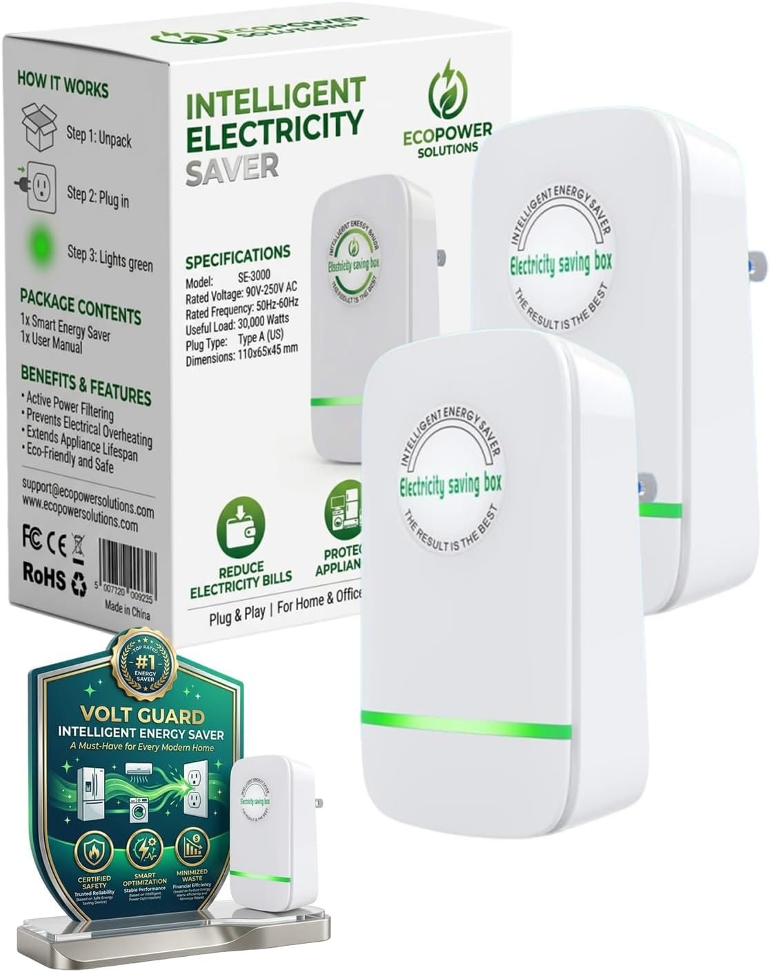 Electricity Saving Box Energy Power Savings Device to Reduce Electric Bill Power Energy Electricity Factor Saver Smart Intelligent Plug in Home Office Surge Protector Strips Voltage Outlet