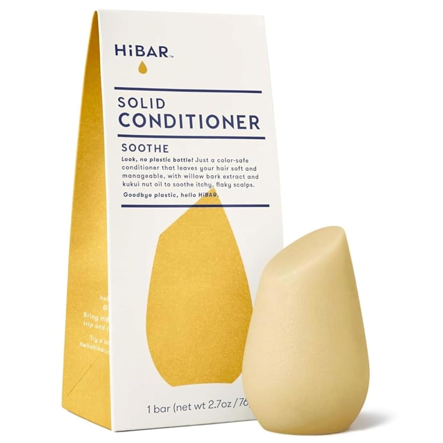 HIBAR – Soothe Conditioner Bar – For Dry Scalps – Plastic-Free – 1 Bar | Improves Scalp Health – With Willow Bark Extract & Salicylic Acid – Soap, Paraben & Sulfate-Free – Vegan & Color Safe