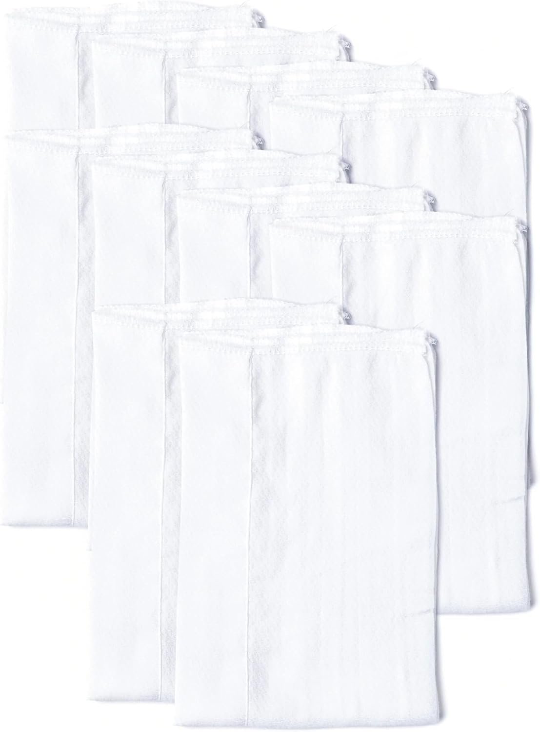 Gerber Unisex Baby Boys Girls Birdseye Prefold Cloth Diapers Multipack White 3-Ply 10 Pack