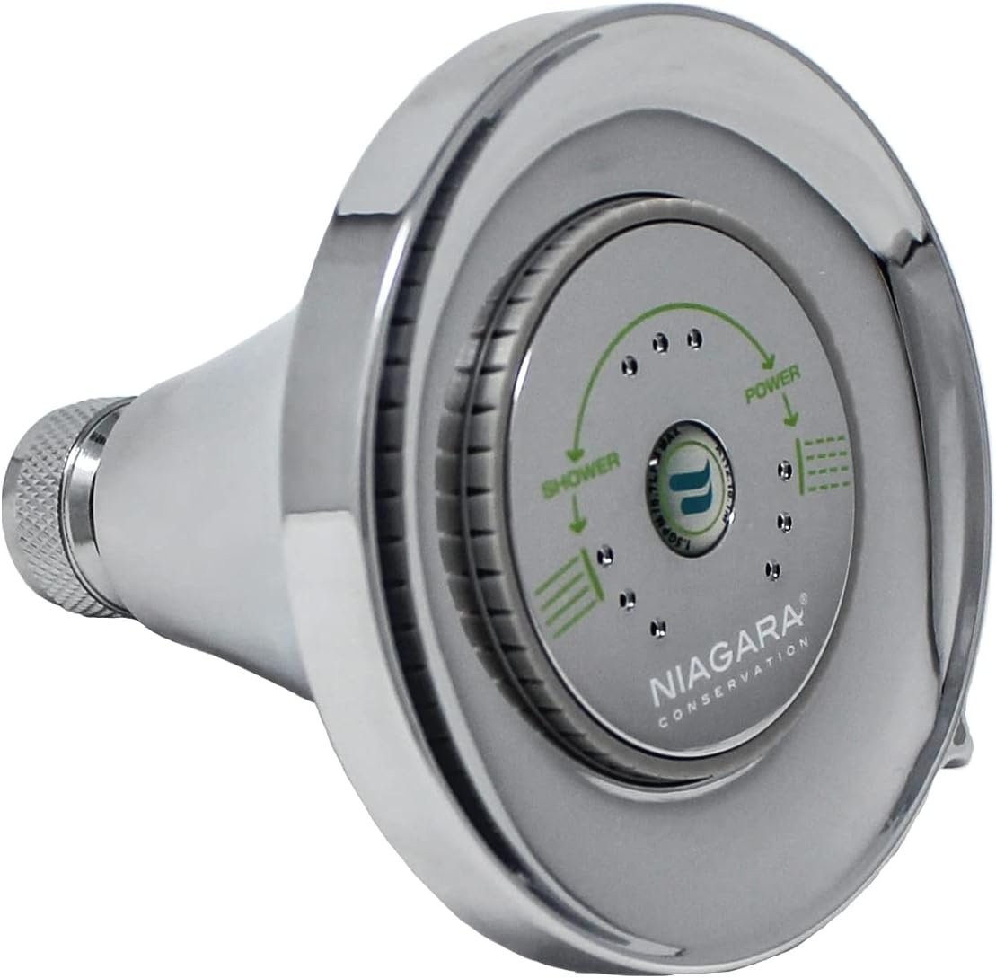 Niagara Conservation N3912CH Earth Luxe High Efficiency Showerhead, Chrome