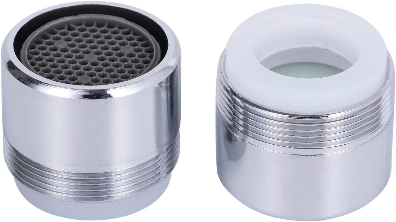 2 Pack 2.2 GPM Sink Faucet Aerator, Male and Female Dual Thread Aerator, Regular/Standard Size, Chrome by NIDAYE