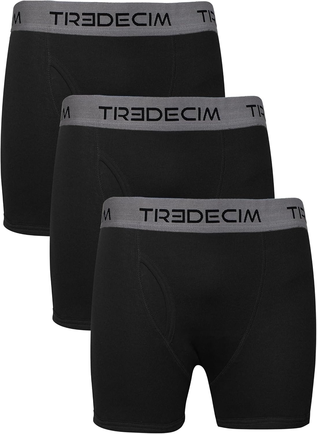TREDECIM Men’s 100% Organic Cotton Rib Boxers Briefs Underwear 3-Pack