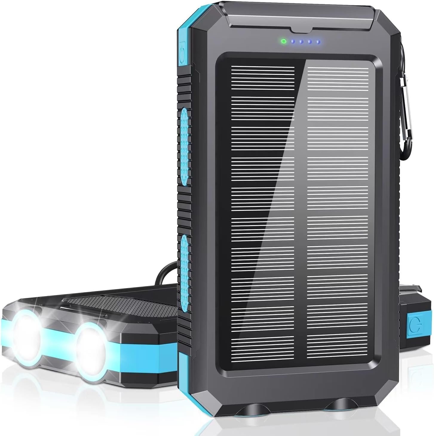 Solar Charger Power Bank -38800mAh Portable Phone Charger USB-C Fast Charging External Battery Pack with 2 LED Flashlights,Compatible with iPhone,Pixel,Galaxy,Android,Perfect for Camping,Hiking,Travel