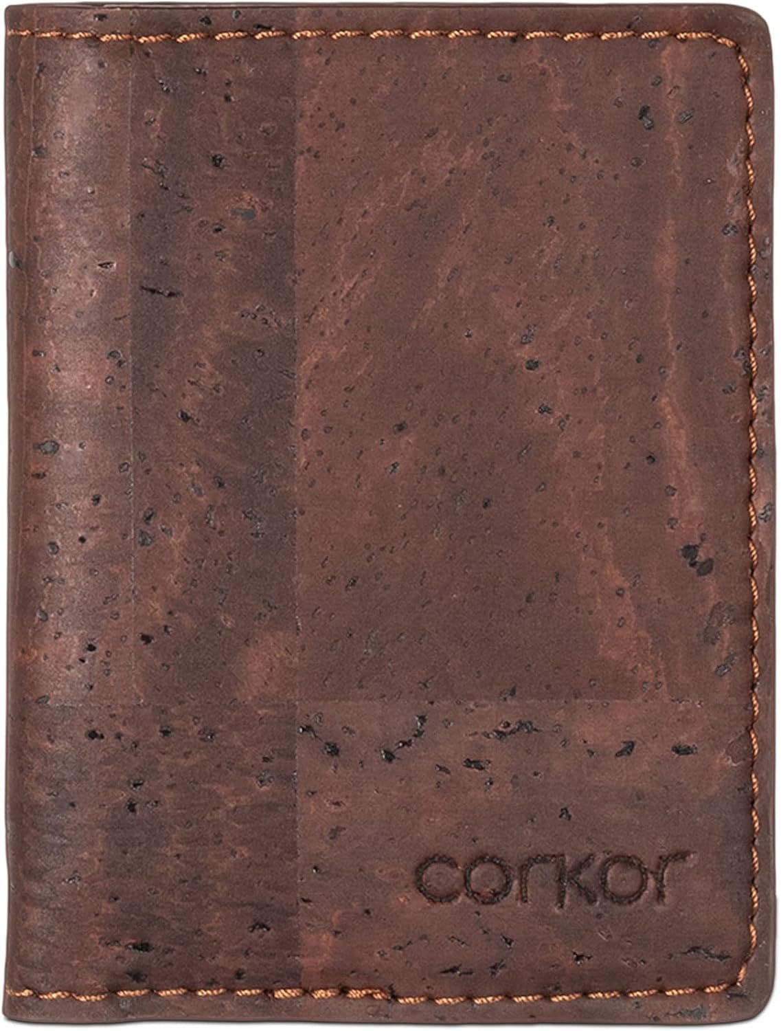 Cork Wallet Men Bifold Slim Minimalist Small Vegan Non-Leather Brown