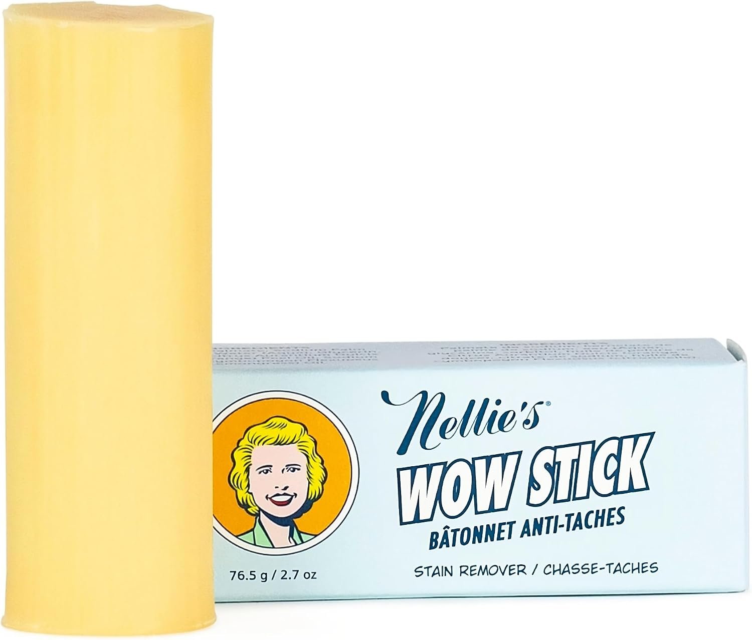 Nellie’s WOW Stick | Laundry Stain Remover Stick | 2.7 oz | Targets Grass, Grease, Blood & More – Free from Dyes & Synthetic Fragrances. Plant Based formula, Low-waste, Travel friendly