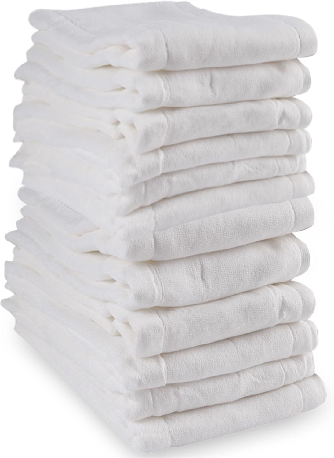 Fasoar Prefold Cloth Diapers, 3-Ply Cotton Washable for Baby 12 Count | Eco-Friendly, Fits 10-35 Lbs, 12-Pack, Multi-Use Baby Diapers, Washable and Reusable, Soft Cotton