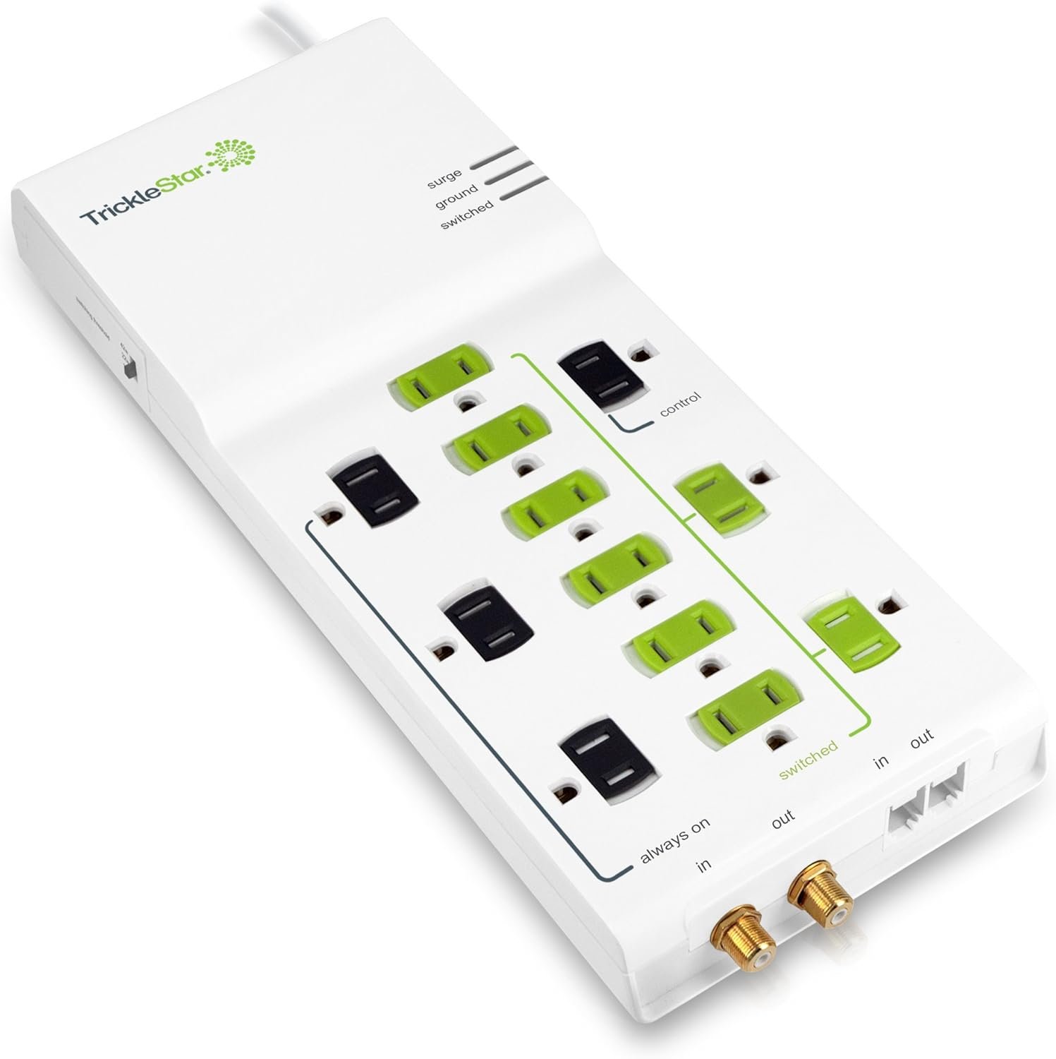TS1006 12-Outlet Tier 1 Advanced PowerStrip, 4320 Joules, Coax + RJ11 Secondary Protection, 4 ft Cord