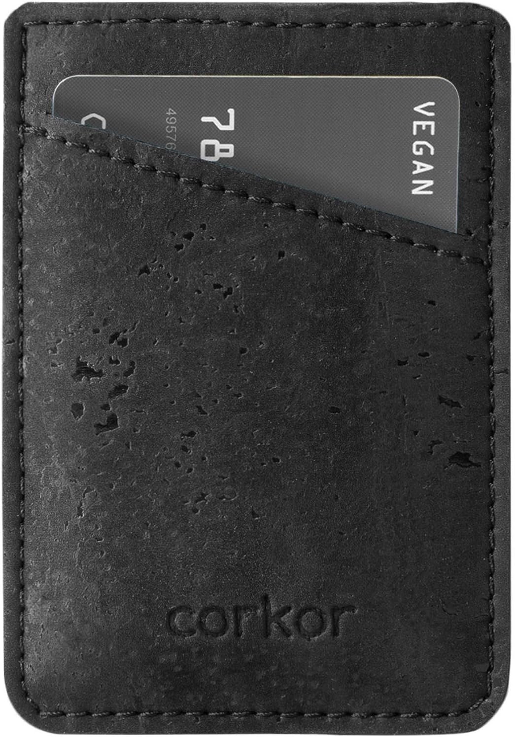 Corkor Vegan Front Pocket Wallet Men Minimalist Slim Cards Eco Durable Brown Cork