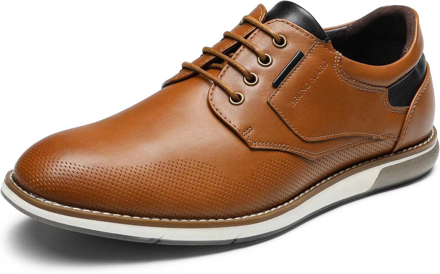 Bruno Marc Men’s Dress Oxfords Casual Derby Sneakers | Breathable Perforated Synthetic Leather, Cushioned Insole, Shock-absorbent Outfit, Fit Boardrooms Bars Daily Wear & Events