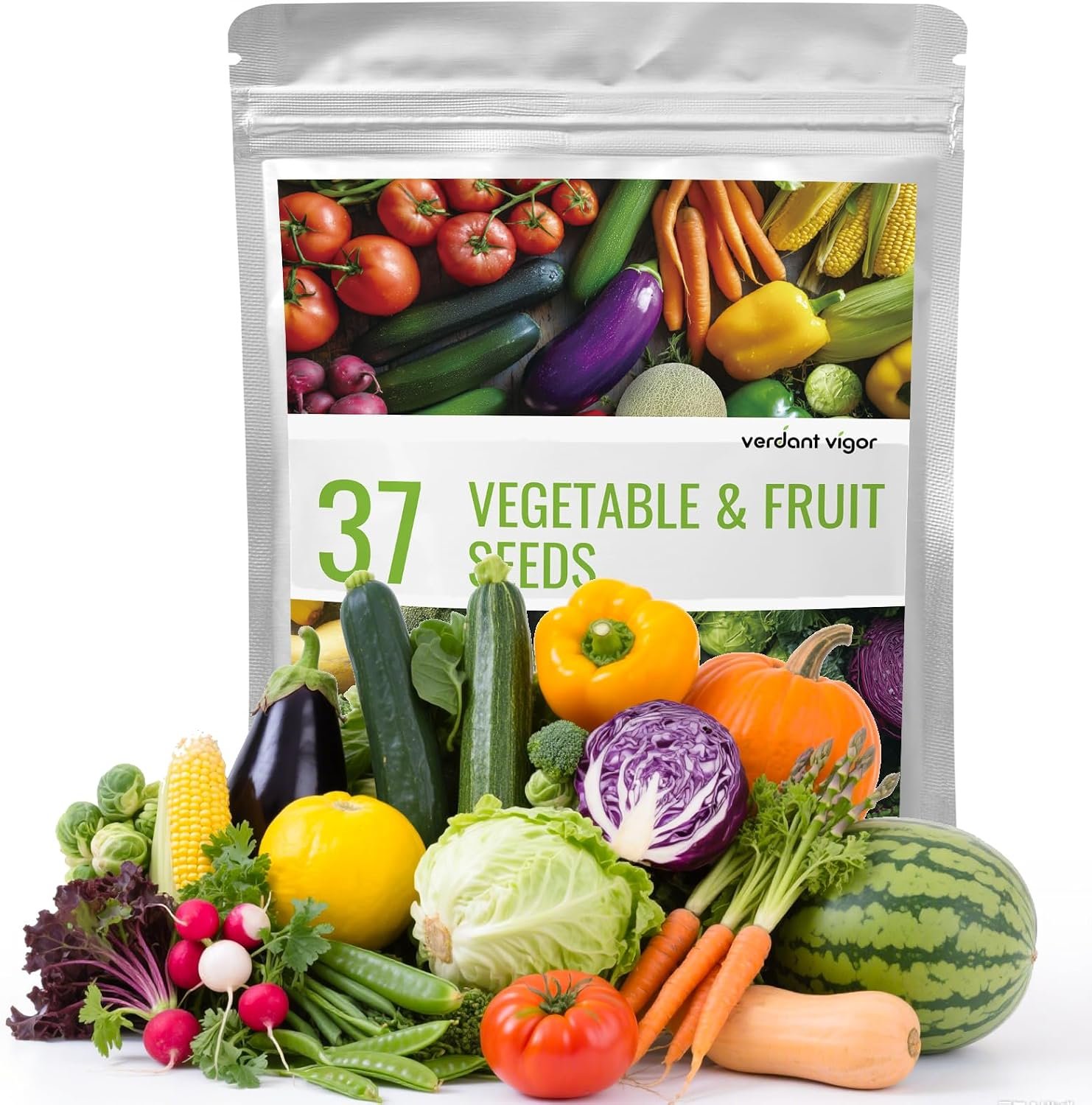 37 Varieties Vegetable Seeds Kit, 20,000+ Non-GMO USA Sourced Heirloom Seeds for All Seasons Planting, Easy for Indoor Outdoor Gardening