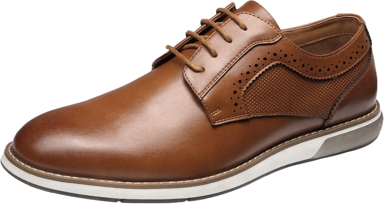 Bruno Marc Men’s Casual Dress Sneaker Oxford Shoes | Business Formal Derby Plain Toe Oxfords Crossflex GentEdge Soft Vamp