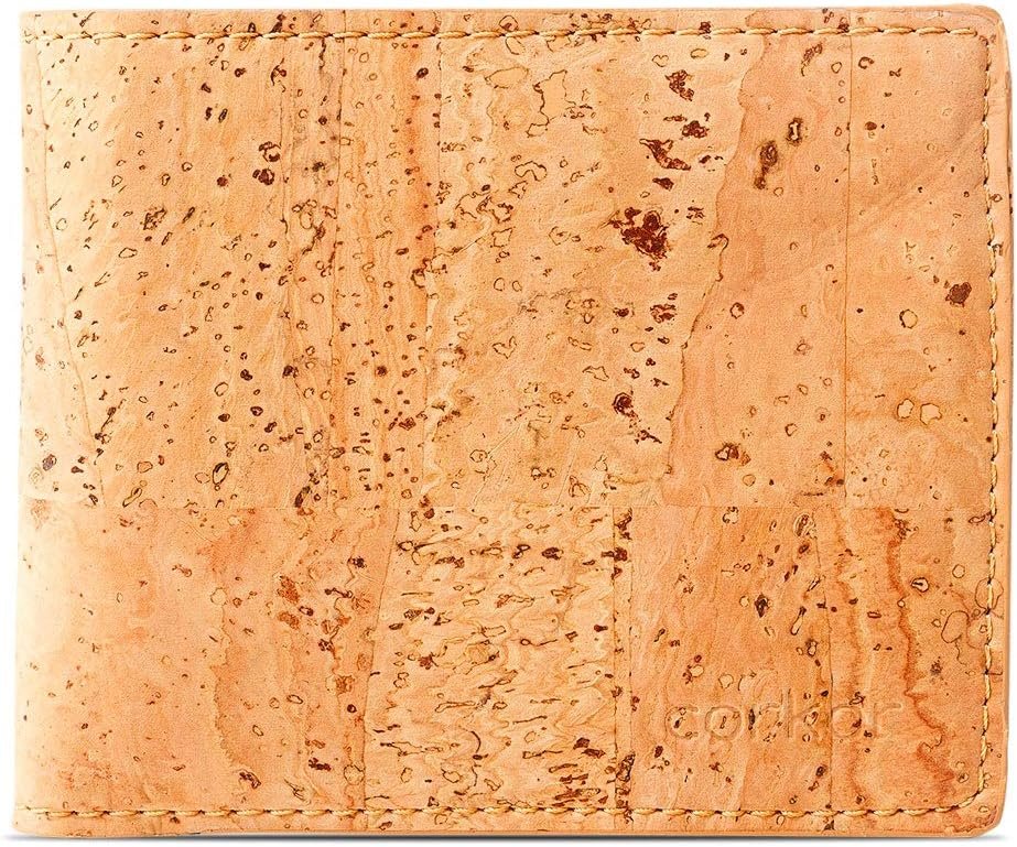 Cork Passcase Wallet – Non-Leather Bifold Wallet – Men’s Wallet – RFID Blocking-Vegan Leather–Eco Friendly-Brown