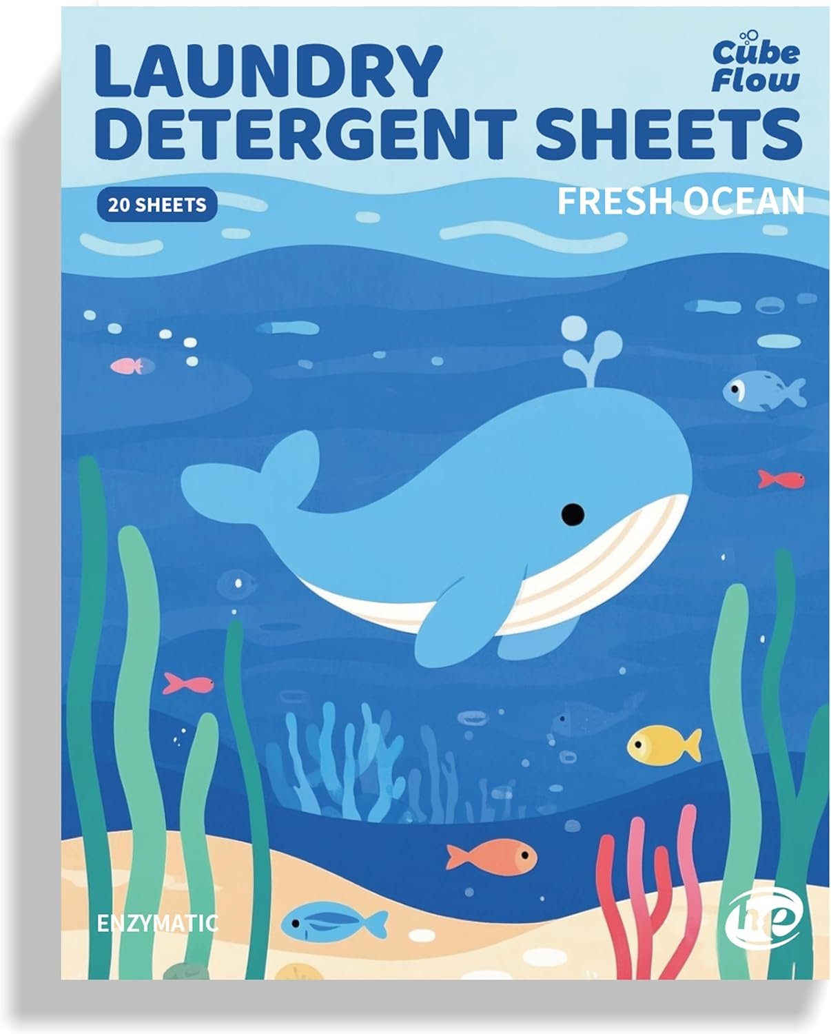 Laundry Detergent Sheets, Fresh Ocean Scent – 40 Loads | Plastic-Free, Eco Friendly Sheets | Pre-Measured, Liquidless for Deep Clean | Hypoallergenic, Travel Laundry Soap Strips